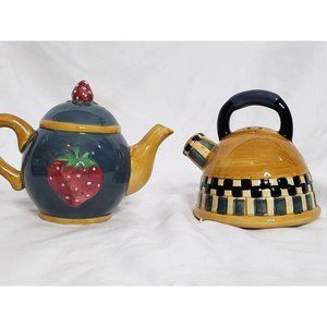 Debbie Mumm Teapot Salt And Pepper Shakers Vintage
